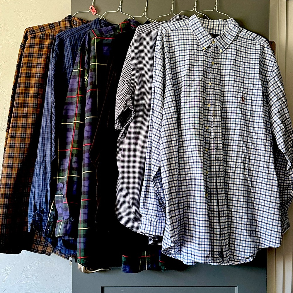 RALPH LAUREN Men’s Shirts LOT of 5 Size 3XLT